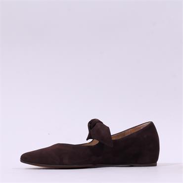 Wonders Triana Hidden Wedge Bow Pump - Brown Suede